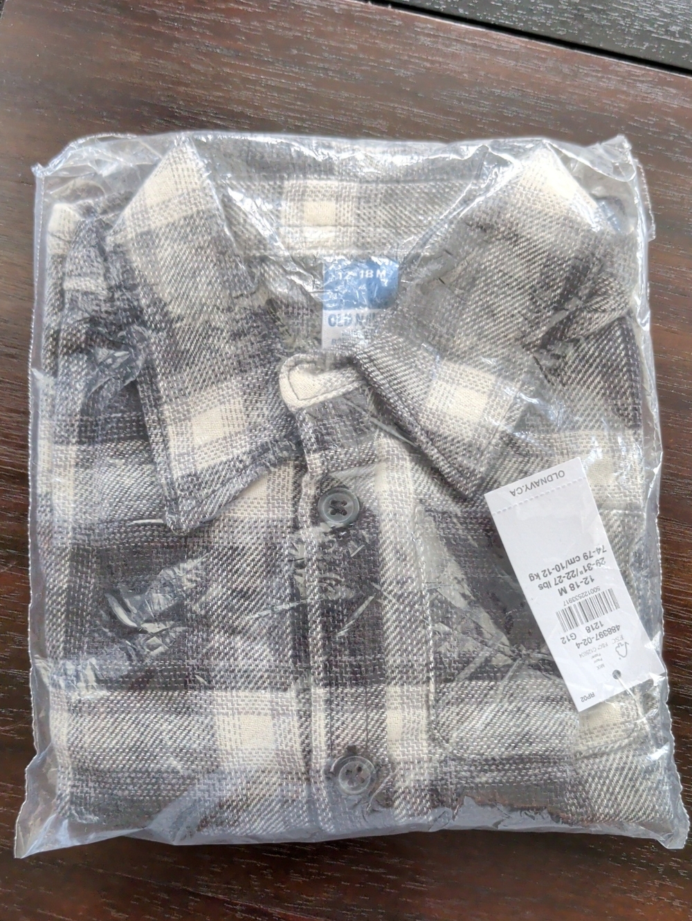 Baby Plaid Button-Up Shirt Jacket - Black & White